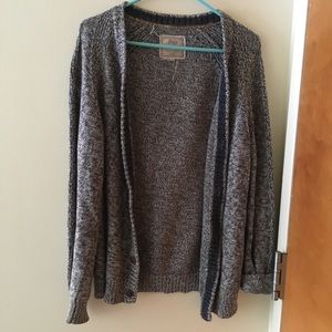 Blue and gray speckled cardigan